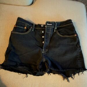 Levi’s 501 Button Fly Black Denim Jean Shorts